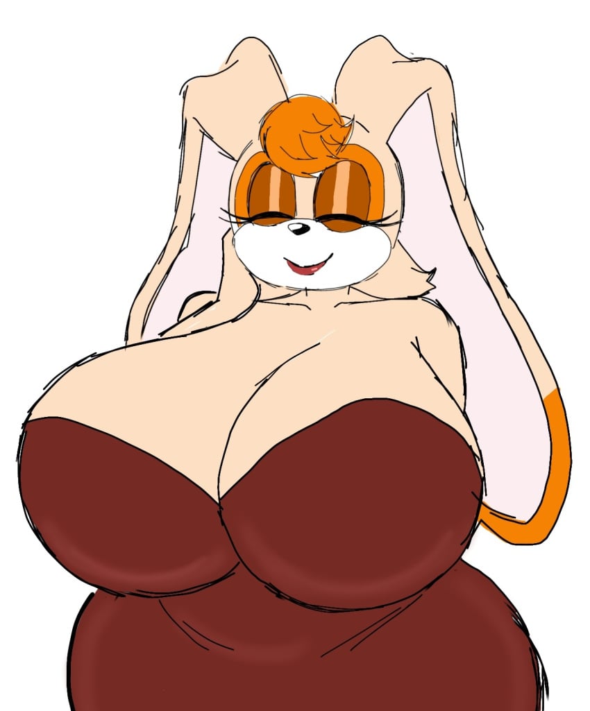 curvy_female dress huge_breasts milf momiji_(artist) sonic_(series) sonic_the_hedgehog_(series) thick_thighs vanilla_the_rabbit