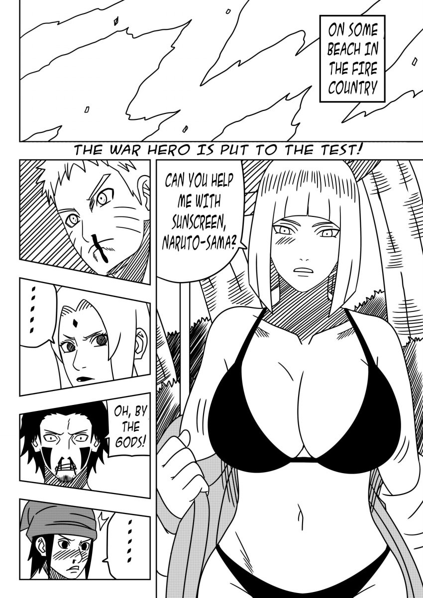 ... 2girls 3boys beach being_watched big_breasts bikini blunt_bangs blush bob_cut breast_focus breasts cleavage comic embarrassed english_text female_focus hourglass_figure huge_breasts inuzuka_kiba large_breasts lipstick looking_at_breasts looking_at_partner makeup mature mature_female mature_woman monochrome multiple_boys multiple_girls naruto naruto:_the_last naruto_(series) naruto_shippuden ninrubio nosebleed offering offering_to_another open_clothes open_jacket oppai outdoors presenting presenting_breasts samui sarutobi_konohamaru speech_bubble story surprised swimsuit text translated tsunade undressing uzumaki_naruto voluptuous watching