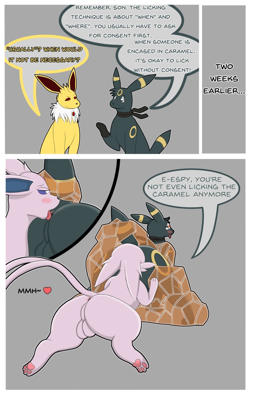 absurd_res anal anus ass backsack balls blush bodypaint bound close-up dialogue dogs_in_love_(jelloapocalypse) eeveelution english_text espeon espeon_(dogs_in_love) father_(lore) father_and_child_(lore) father_and_son_(lore) feral generation_1_pokemon generation_2_pokemon genitals hi_res jolteon jolteon_(dogs_in_love) lying male male/male nintendo onesaucydragon oral parent_(lore) parent_and_child_(lore) parent_and_son_(lore) pokemon pokemon_(species) raised_tail rimming sex son_(lore) spread_legs spreading tail text tongue tongue_out trapped umbreon umbreon_(dogs_in_love)