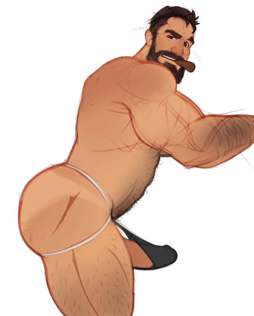 abs ass bara beard biceps big_penis boner bulge bulge_through_clothing daddy erection erection_under_clothes hairy_chest jockstrap league_of_legends malcolm_graves male male_only manly mature_male muscular_male penis penis_outline penis_under_clothes riot_games skayous solo solo_male underwear