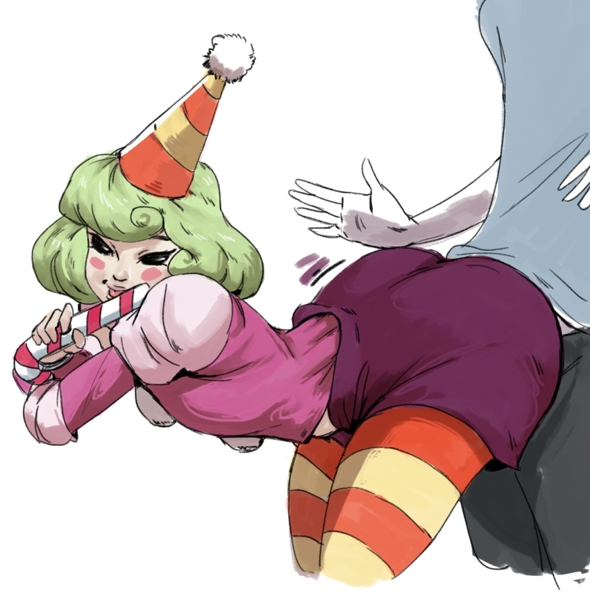 2boys ass big_ass bon_bon_(little_nemo) candy_cane_insertion clothing clown clown_boy dat_ass femboy little_nemo:_adventures_in_slumberland lower_body male redblacktac redfred trap