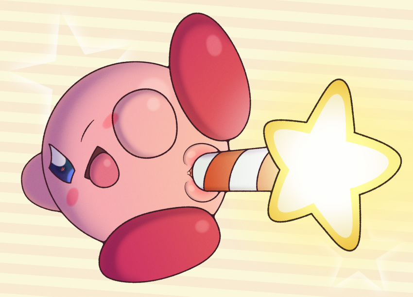 blue_eyes blush blushing cute cute_face feet female hi_res kirby kirby_(series) neitsuke nintendo pink_body pink_skin pussy red_feet solo_focus star_rod vagina vaginal_penetration vaginal_sex video_games waddling_head