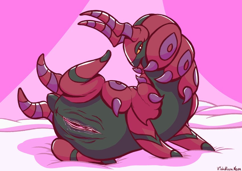 1girls 2019 absurd_res antennae anus arthropod ass bed chubby clitoris detailed_background feet female female_only feral half-closed_eyes hi_res huge_ass hyper hyper_pussy insect inside looking_at_viewer lying myriapod nintendo nude on_side pink_pussy pokémon_(species) pokemon pokemon_bw presenting presenting_hindquarters presenting_pussy pussy pussy_juice scolipede solo spread_legs spreading text thick_thighs video_games violabossanova watermark wide_hips yellow_eyes