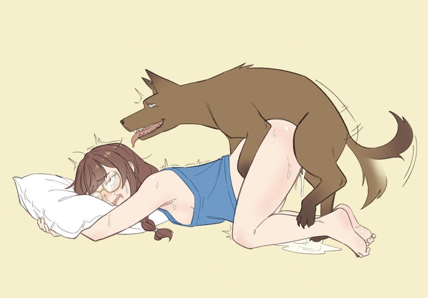 1animal 1boy 1boy1girl 1girls ahe_gao ahegao ahegao_face ambiguous_penetration animal bangs blunt_bangs bottomless braid braided_hair braided_ponytail braids breasts brown_hair brunette canine canine_on_human clothed clothed_female clothed_sex clothing cum cum_drip cum_dripping cum_inside cum_leaking cum_pool cum_pooling cum_puddle doggy_style doggystyle domestic_dog dripping dripping_cum eyes_rolling_back female female_human female_on_feral female_penetrated femsub feral feral_on_female feral_on_human feral_penetrating feral_penetrating_human flushed_face full_body glasses half-dressed half_naked hugging_pillow human human_on_feral leaking leaking_cum lewdismug light-skinned_female light_skin long_hair male male/female male_penetrating male_penetrating_female medium_breasts naked naked_female nude nude_female original pillow ponytail realda_(vibrantrida) sex side_ponytail sideboob simple_background submissive submissive_female sweat sweatdrop sweating sweaty sweaty_body tail_wag tail_wagging tank_top toe_curl tremble_lines tremble_spikes trembling trembling_for_pleasure twin_braids vibrantrida zoophilia
