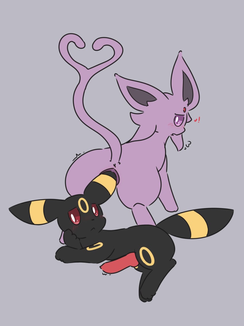 anus black_body black_fur blush duo eeveelution espeon female feral feral_on_feral fur generation_2_pokemon genitals hi_res male male/female mammal nintendo penetration penis pinkcandyzhou pokemon pokemon_(species) purple_body purple_fur pussy tail umbreon umbreon_ear_kink vaginal_penetration vaginal_penetration