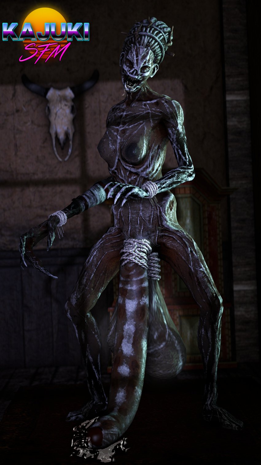 3d dbd dead_by_daylight flaccid_penis futa_only futanari huge_balls huge_cock intersex kajukisfm source_filmmaker the_hag