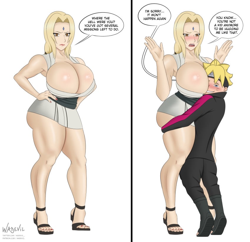 big_ass big_breasts big_butt big_thighs boruto:_naruto_next_generations milf sexy thick thick_ass thick_legs thick_thighs tsunade tsunade_senju uzumaki_boruto wadevil