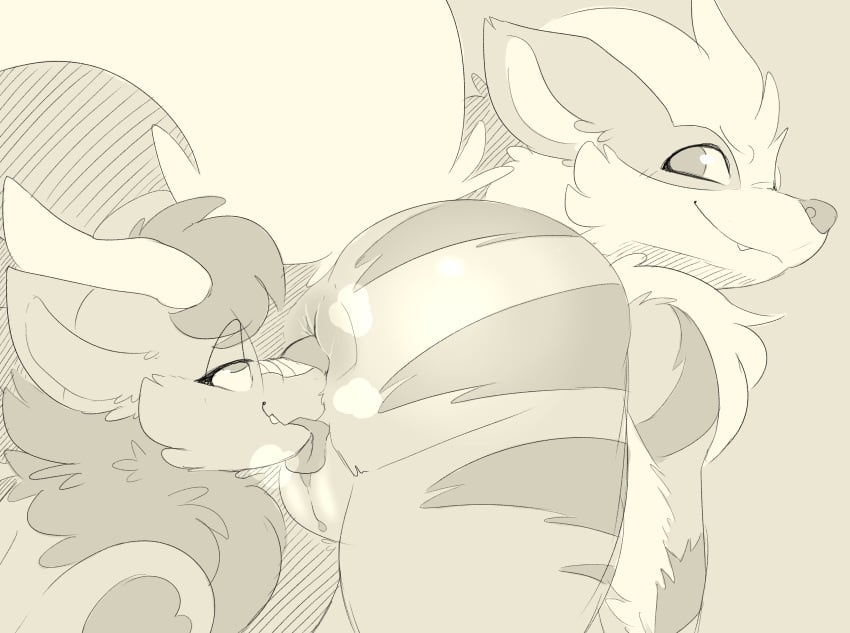 1girls 2019 absurd_res all_fours ambiguous_gender anus anus_sniff arcanine ass ass_sniff ass_sniffing backsash big_ass butt_sniffing canine cunnilingus dragon duo female feral from_behind fur furry hair half-closed_eyes hi_res horn interspecies licking looking_back mammal monochrome nintendo nose_to_anus nude oral original_character pokemon pokemon_(species) pokemon_rgby pussy simple_background smell smile sniffing sniffing_anus sniffing_ass sniffing_butt source_request stripes tail teeth thick_thighs thigh_gap tongue tongue_out vaginal_penetration video_games wide_hips