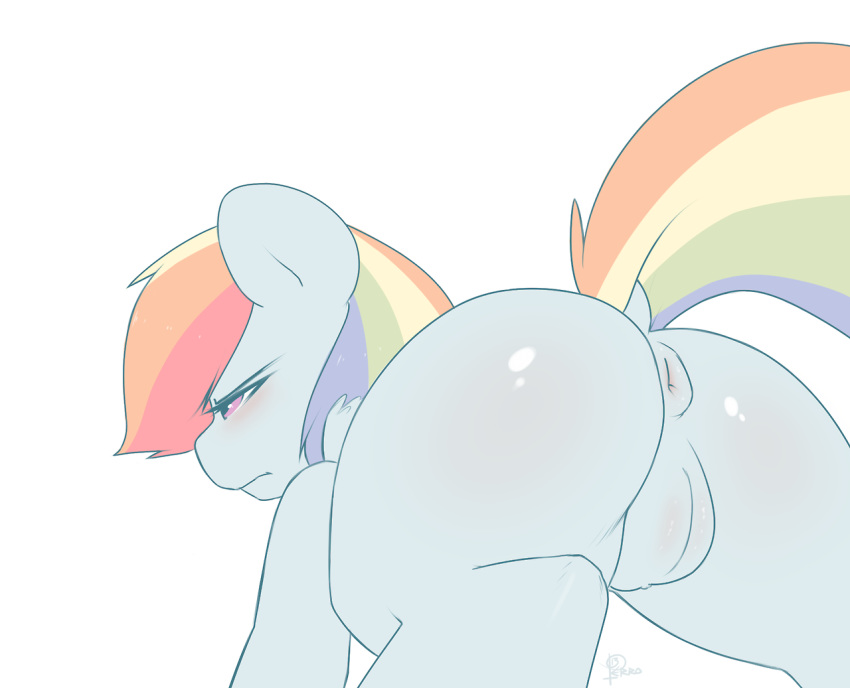 anus equine female feral friendship_is_magic horse my_little_pony plain_background pony pussy rainbow_dash_(mlp) terrabutt