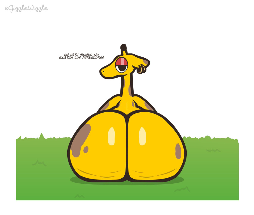 anthro ass big_ass big_butt bonguitoweon bubble_ass bubble_butt fat giraffe huge_ass looking_at_viewer looking_back