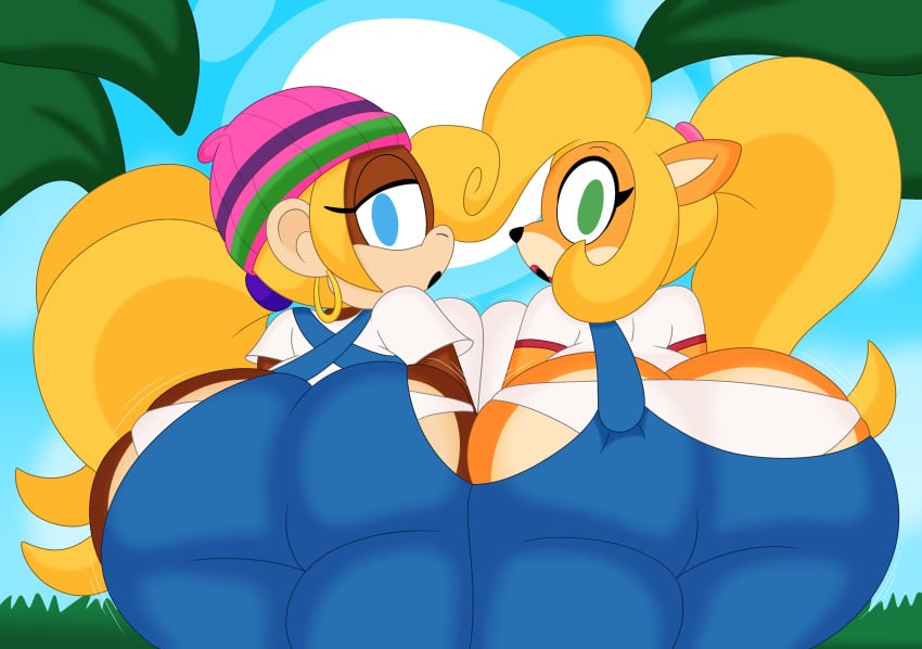 3barts big_breasts big_butt coco_bandicoot looking_at_viewer tiny_kong wide_hips