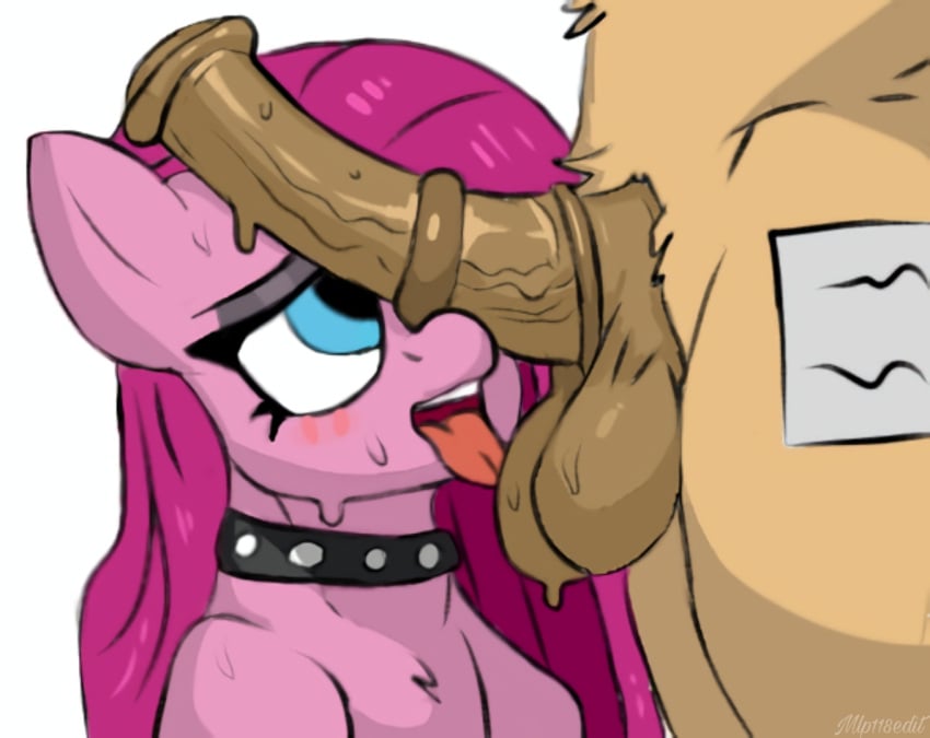 balls collar equid equine female feral friendship_is_magic genitals hair hasbro horse licking male male/female mammal mlp118edit my_little_pony pinkamena_(mlp) pinkie_pie_(mlp) pony ponytail tongue