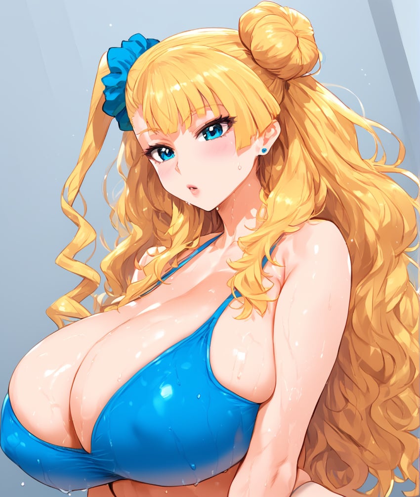 ai_generated barely_clothed beach big_breasts bikini bikini_bottom bikini_top blush breasts breasts_bigger_than_head curvy gal galko galko-chan gigantic_breasts girl hi_res high_resolution highres hollowbeak huge_breasts light-skinned_female oshiete!_galko-chan please_tell_me!_galko-chan swimwear voluptuous voluptuous_female wet