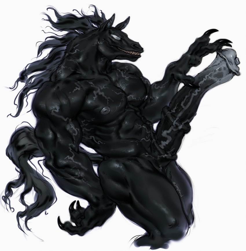 1boy abs alien animal_genitalia animal_penis anthro balls biceps big_balls big_penis erection horse horse_venom_(marvel) horsecock male male_only marvel marvel_comics muscular_anthro pecs penis precum precum_drip shepherdart solo solo_male spider-man_(series) symbiote venom venom_(marvel)