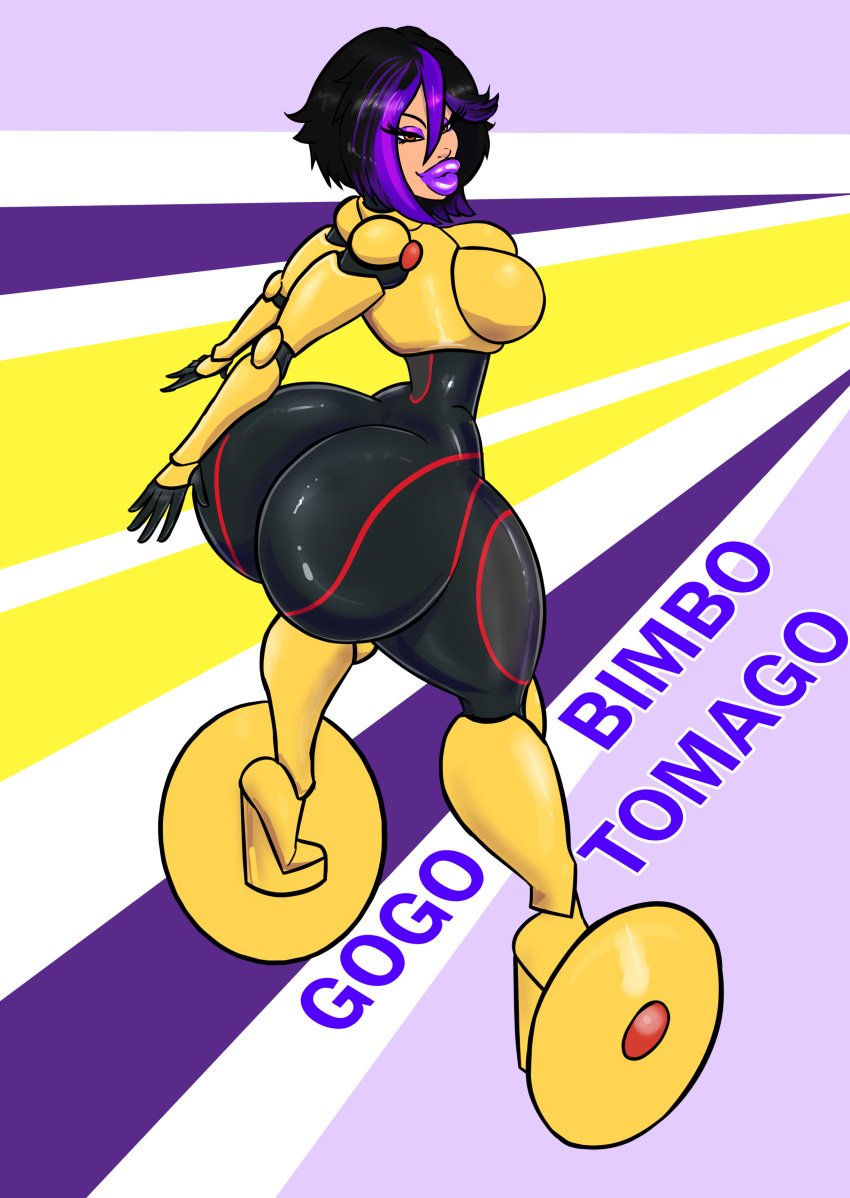 1girls alternate_version_available big_breasts big_hero_6 big_hips big_lips big_thighs bimbo bimbo_body bimbo_lips bimbofication bimbofied black_bodysuit black_hair black_skinsuit bodysuit bradtanker3 brown_eyes bubble_ass bubble_butt clothed clothed_female clothing disney english_text eyeshadow female female_only full_lips gogo_tomago high_heels huge_ass huge_butt light-skinned_female light_skin light_skinned_female lipstick marvel medium_hair platform_heels plump_lips purple_eyeshadow purple_hair purple_lips purple_lipstick round_ass round_butt skin_tight skin_tight_clothes skin_tight_suit skinsuit slim_waist small_waist solo solo_female text thick_thighs two_tone_hair very_high_heels voluptuous voluptuous_female wedge_heels wide_hips