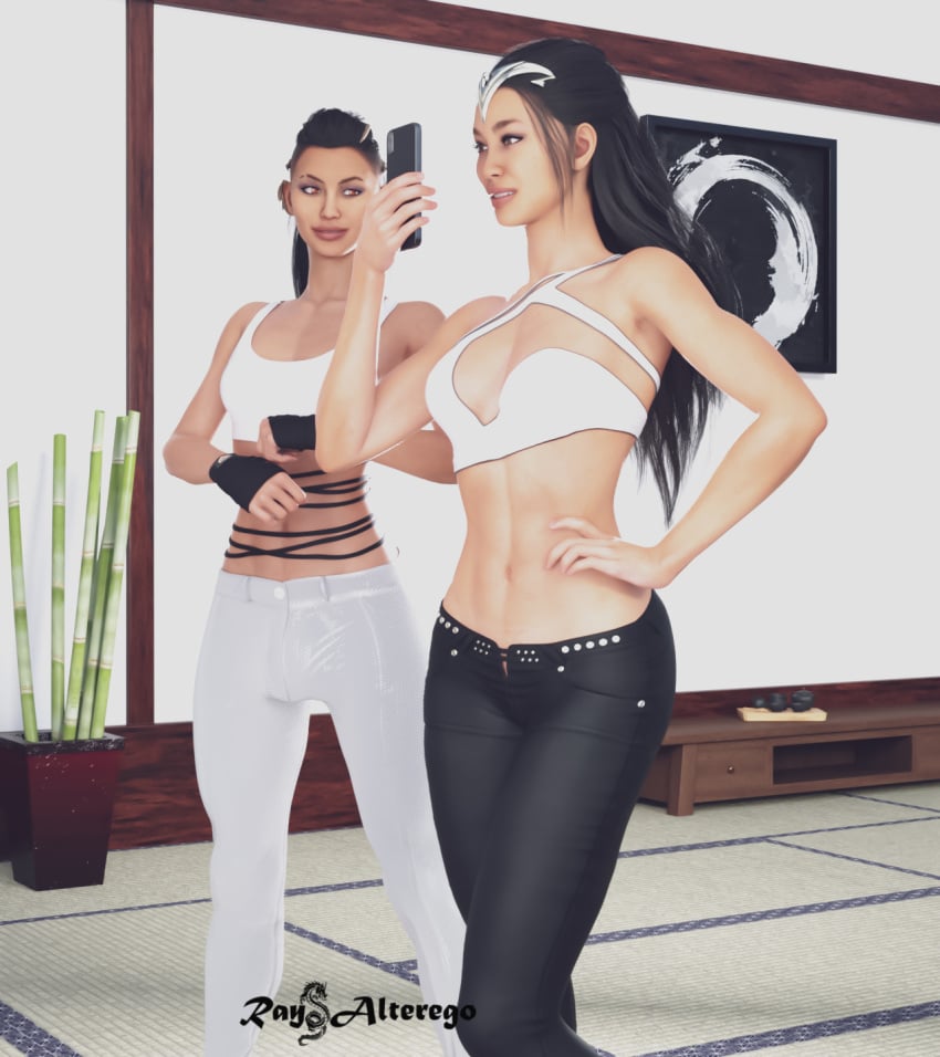 2girls 3d black_hair breasts bust busty chest curvaceous curves curvy curvy_figure dark_hair edenian female female_focus hips hourglass_figure incest kitana kiteena kunoichi large_ass large_breasts legs light-skinned_female light_skin mature mature_female mileena mortal_kombat mortal_kombat_1_(2023) netherrealm_studios ninja princess rayalterego23 sisters slim_waist tarkatan thick thick_hips thick_legs thick_thighs thighs twincest twins voluptuous waist wide_hips