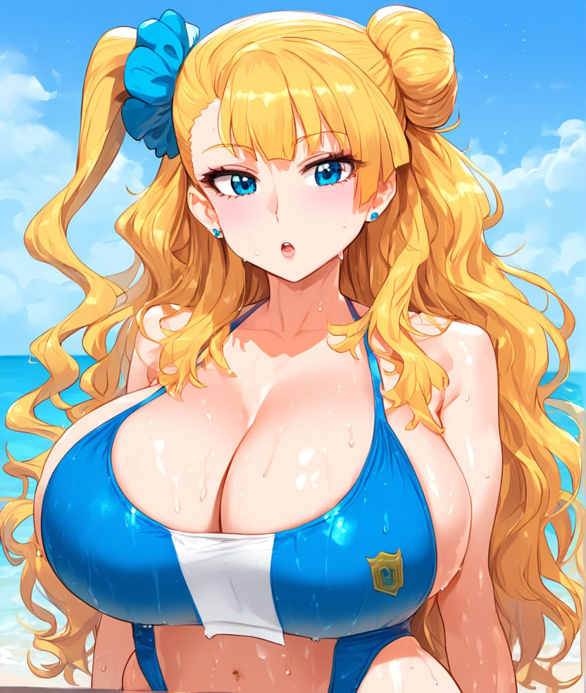 ai_generated barely_clothed beach big_breasts bikini bikini_bottom bikini_top blush breasts breasts_bigger_than_head curvy gal galko galko-chan gigantic_breasts girl hi_res high_resolution highres hollowbeak huge_breasts light-skinned_female oshiete!_galko-chan please_tell_me!_galko-chan swimwear voluptuous voluptuous_female wet