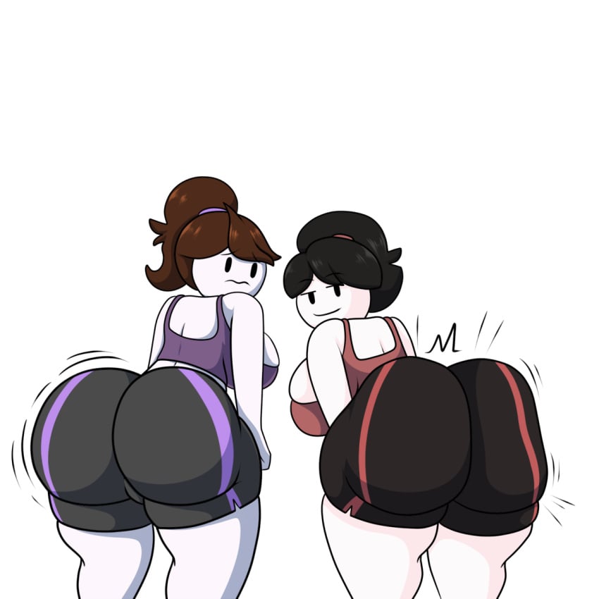 2d ass_clapping booty_shorts bubble_butt curvaceous_female fat_ass fat_ass_mommy huge_ass jaiden jaiden_animations jaidens_mom scarecorrode tank_top twerking voluptuous_female voluptuous_milf youtube youtuber