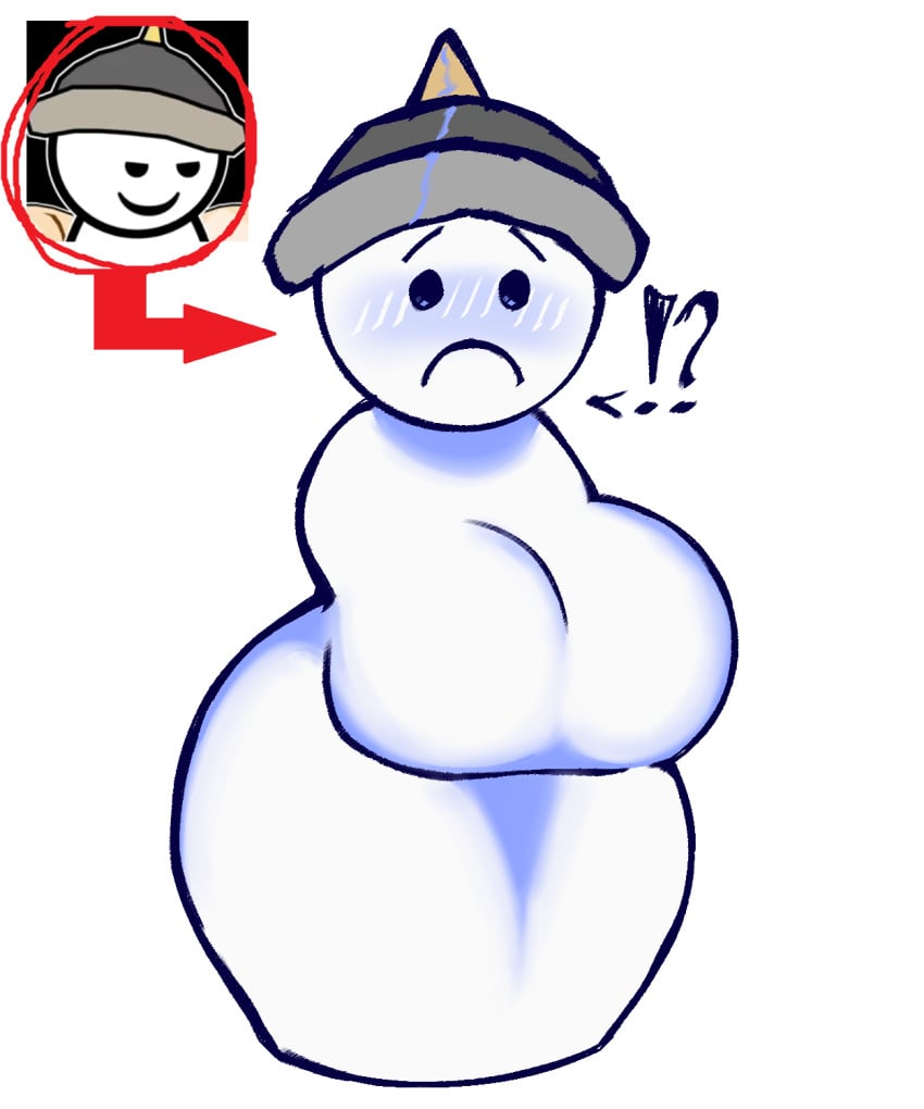 alternatehistoryhub ambiguous_gender big_butt blush breasts breasts_bigger_than_head curvy embarrassed exclamation_mark frown hat helmet kappi0 large_breasts loaltoff looking_at_viewer pale_skin red_arrow red_circle solo surprised tagme thin_waist wide_hips