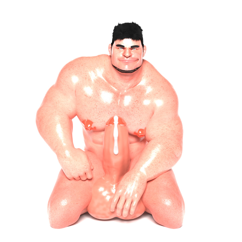 3d abs balls bara biceps chinstrap_beard chubby cum erect_penis erection huge_nipples hyper hyper_balls hyper_penis large_pecs looking_at_viewer male male_focus male_only muscles muscular n0rdbara nipples nude nude_male pecs penis precum precum_drip smile solo solo_focus solo_male stare touching_penis