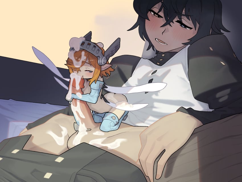 1boy 1girls ahri_el90 ass atlus blush covered_in_cum cum cum_on_face cute_male extreme_size_difference fairy fairy_wings fellatio female gallica giant hugging_penis larger_male licking_penis macro male male/female metaphor:_refantazio micro micro_on_macro micro_on_penis minigirl minigirl_on_penis oral penis size_difference smaller_female will_(metaphor:_refantazio)