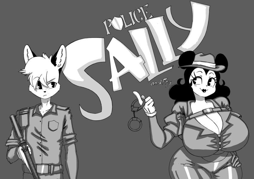 ass big_breasts black_and_white breasts cartoony female huge_ass huge_breasts huge_butt huge_thighs joaoppereiraus monochrome rubberhose sally_mcboing toon toony