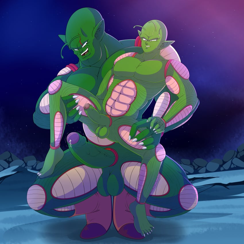 1:1 absurd_res balls boner dragon_ball duo enookie erection hi_res humanoid humanoid_penis lord_slug male male_only namekian nude penis piccolo slug_(character) yaoi