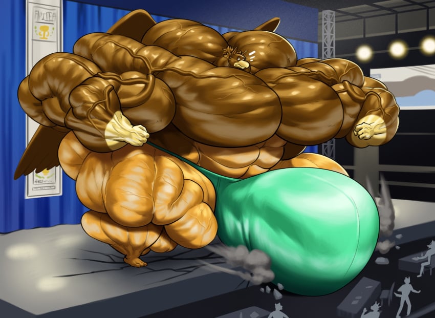 balls bodybuilder bulge furry guzreuef hyper hyper_balls hyper_bulge hyper_cock hyper_genitalia hyper_penis hyper_testicles male male_only muscles muscular muscular_arms muscular_male muscular_thighs penis