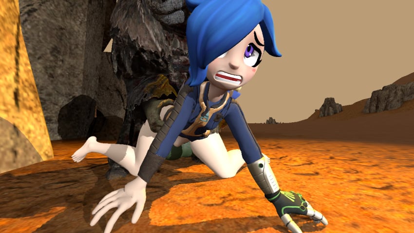 1boy 3d 3d_(artwork) breasts doggy_style fallout female male mangakahn self_upload small_ass small_breasts smg4 tari_(smg4) vault_suit