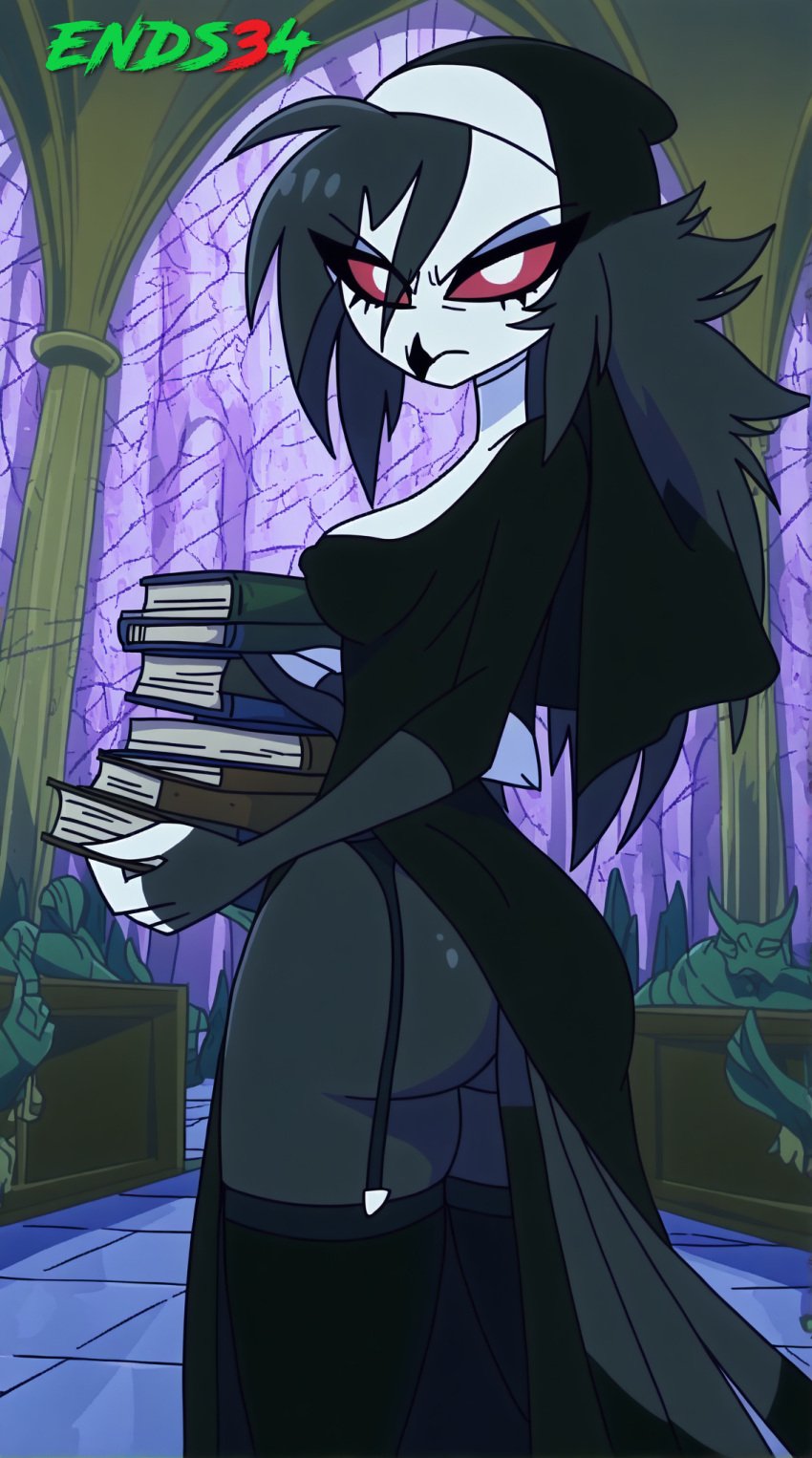 ai_generated angry ends34 female female_only furry_female helluva_boss nun nun_outfit octavia_(helluva_boss)