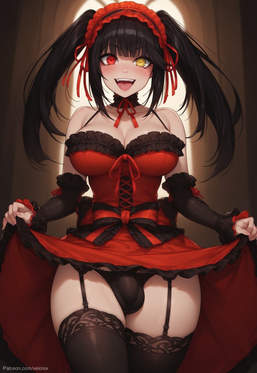 1futa 1futanari ai_generated ass bangs big_ass big_breasts big_butt big_hips big_penis black_hair black_panties breasts bulge bulge_through_clothing bulge_under_clothes cleavage clothed clothing crazy_eyes crazy_smile date_a_live date_a_live:_date_a_bullet dick dickgirl dress eyebrows eyelashes frills futa_only futanari goth goth_futa goth_girl gothic gothic_futa gothic_girl gothic_lolita grin grinning grinning_at_viewer hair hands-free heterochromia hime_cut huge_cock indoors lips long_hair looking_at_viewer makeup narrow_waist narrowed_eyes nose panties penis red_dress red_eyes ribbon sadism sadistic sadistic_girl seducing seductive seductive_eyes seductive_gaze seductive_look seductive_mouth seductive_pose seductive_smile sidelocks smile smile_at_viewer smiley_face smooth_balls smooth_penis smooth_skin solo solo_dickgirl solo_focus solo_futa solo_futanari testicles thick thick_ass thick_legs thick_penis thick_thighs thighhighs thighs tokisaki_kurumi twintails velonix yellow_eyes
