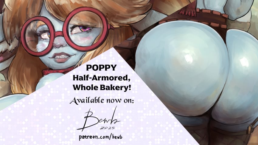 bewbdraws braces gambeson glasses hammer huge_ass league_of_legends panties poppy scarf shortstack thong yordle