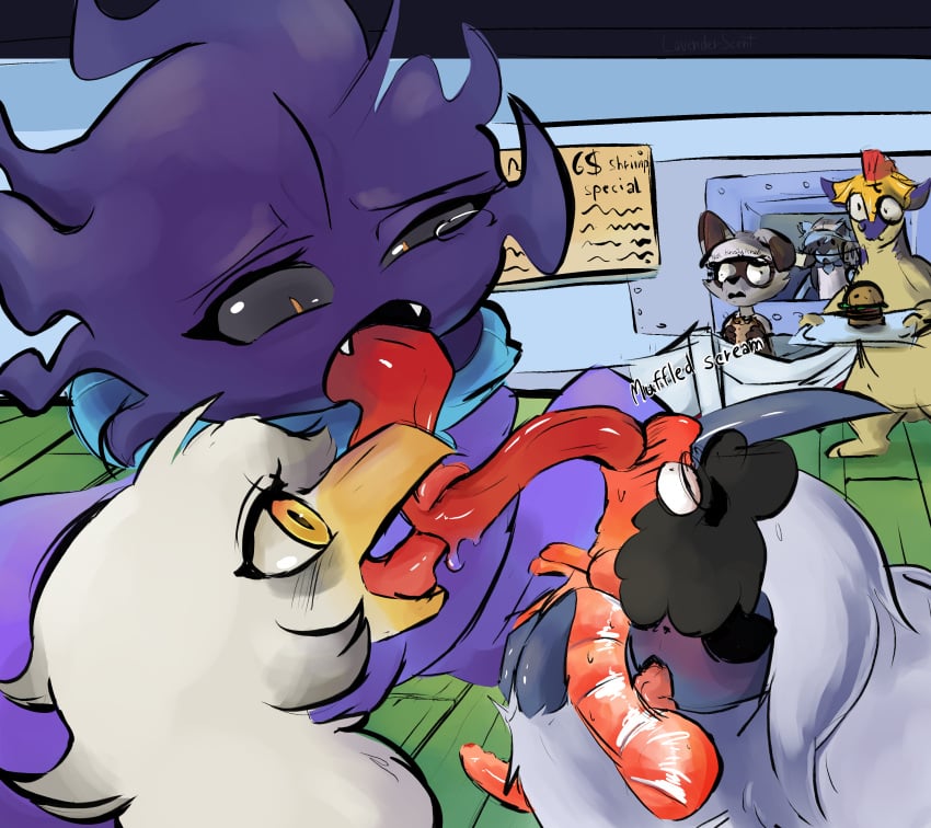 absol absurd_res anal arthropod avian baddemo bird blush bodily_fluids crustacean demon drooling ellael erection female feral generation_2_pokemon generation_3_pokemon generation_4_pokemon group gull hi_res krusty_krab lari larid lavenderscent licking male male/male marine mateocorv nintendo oral pokemon pokemon_(species) public public_sex rimming riolu saliva sex shocked shrimp slysocx soyeleyevrows tongue tongue_out typhlosion