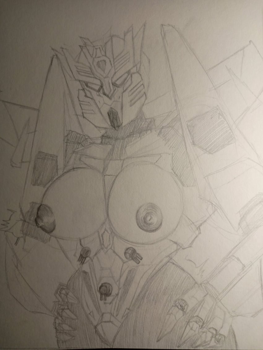 1girls big_breasts birusbic breasts busty female female_only hands_on_hips nemesis_(transformers) nipples robot robot_girl robot_humanoid solo solo_female traditional_media_(artwork) transformers