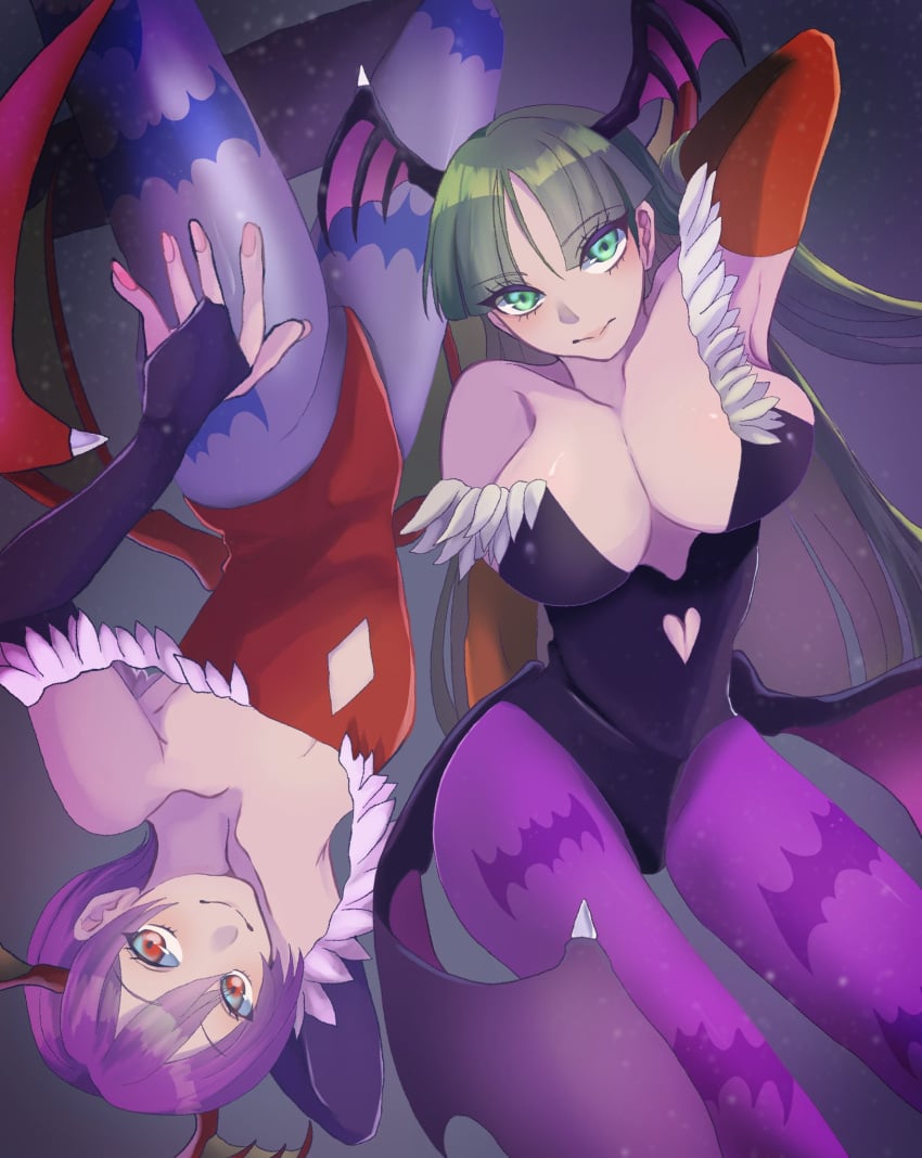 2girls age_difference darkstalkers female female_only lilith_aensland morrigan_aensland succubi succubus succubus_wings vampire vampire_(game) vampire_girl