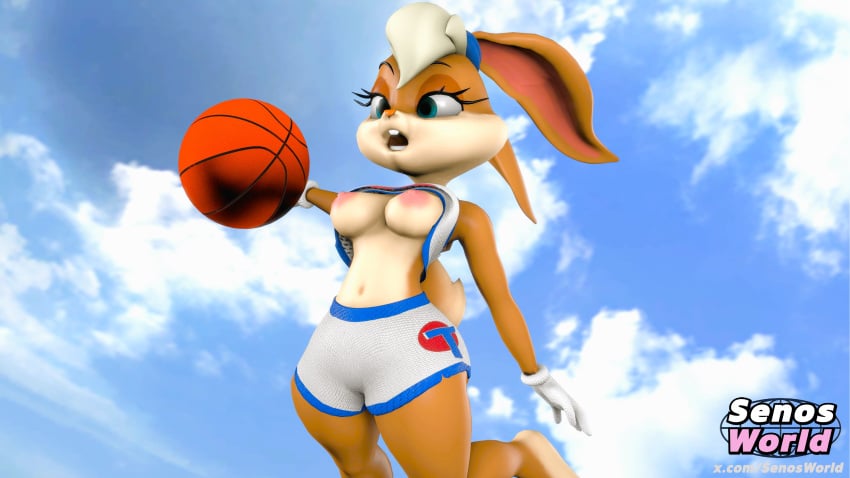 2024 3d anthro anthro_only anthrofied areola areolae basketball big_breasts breasts breasts breasts_out breasts_out_of_clothes bunny_ears bunny_girl bunny_tail exposed_breasts exposed_nipples exposed_torso furry furry_breasts furry_ears furry_female furry_only furry_tail high_resolution highres jumping lifted_shirt lola_bunny looney_tunes nipples sfmseno source_filmmaker space_jam sportswear thighs warner_brothers