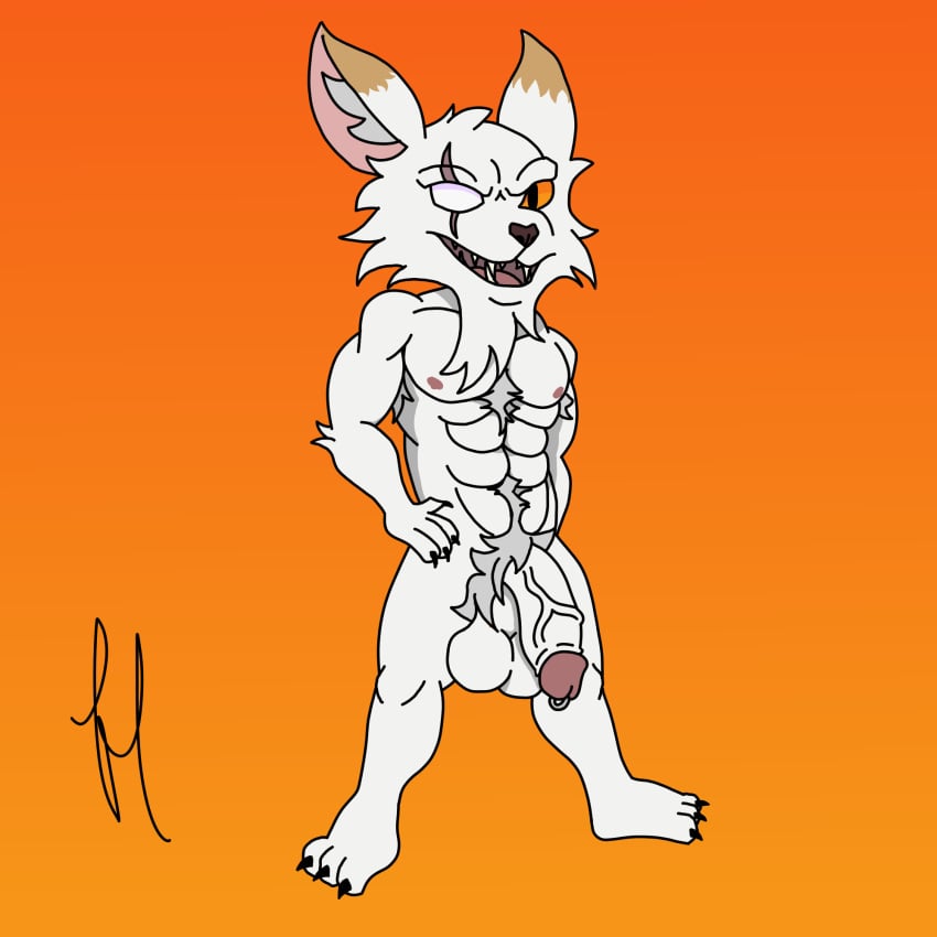 abs anthro balls beard big_balls big_penis black_nose blind_eye body_hair chest_hair chest_tuft claws eye_scar facial_hair facial_scar fur genital_piercing genitals hand_on_hip heselqvulpo hi_res humanoid kled league_of_legends looking_at_viewer male male/male manly multicolored_ears muscular muscular_anthro muscular_arms muscular_legs muscular_male muscular_thighs nipples nude orange_sclera penis penis_piercing piercing riot_games scar scruffy sharp_teeth short_male showing_teeth simple_background small_but_hung smile solo solo_focus standing teeth tencent thick_thighs tuft vein veiny_penis white_body white_fur yordle