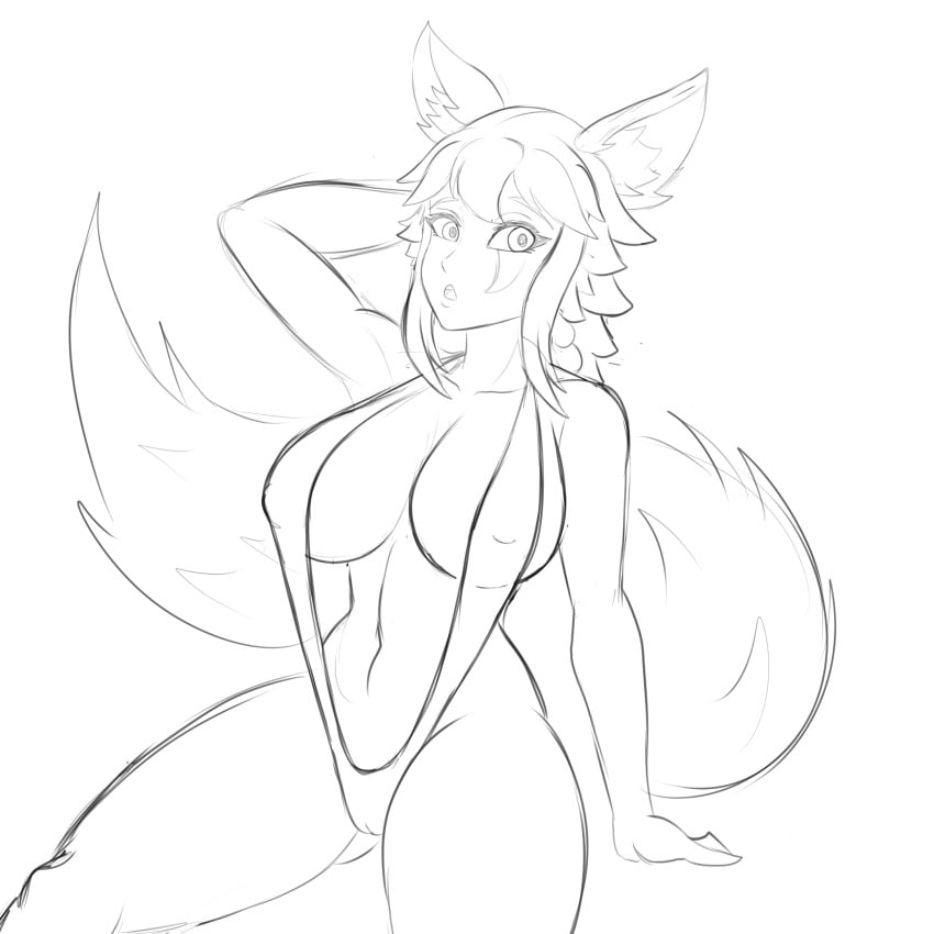 1girls big_breasts big_tits boobs female fox_ears fox_girl fox_tail io_(paladins) paladins rebuffedtax614 sketch tagme voluptuous voluptuous_female