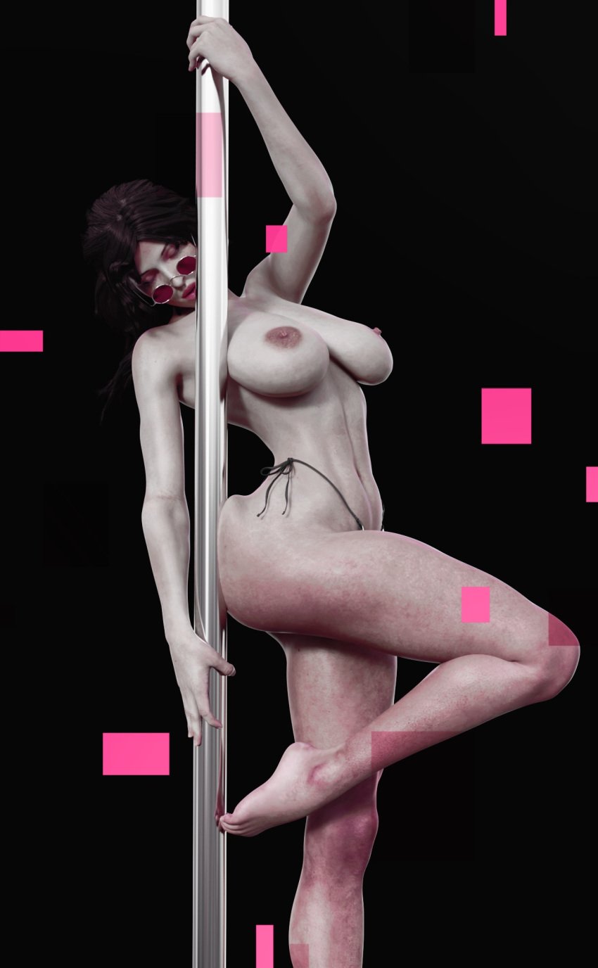 3d big_breasts breasts busty female female_focus female_only heartist3d hourglass_figure lara_croft large_breasts looking_over_eyewear looking_over_glasses looking_over_sunglasses pole pole_dancing red-tinted_eyewear stripper_pole sunglasses tagme tinted_eyewear tomb_raider wide_hips