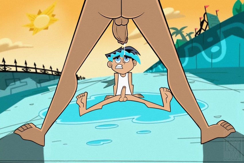 accurate_art_style black_hair danny_fenton danny_phantom dash_baxter gay male nsfw nudkrt00n penis wet yaoi