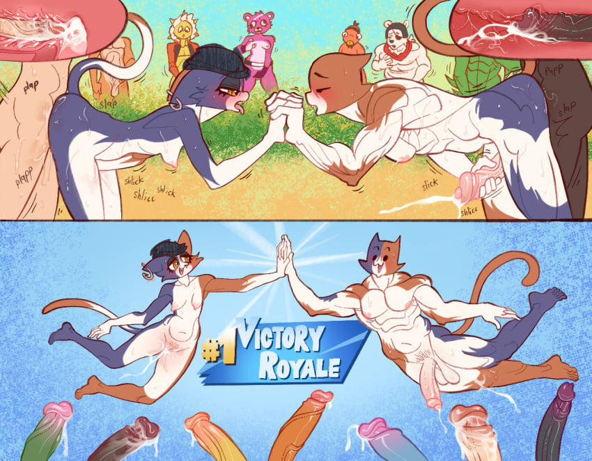 anthro balls bisexual bisexual_male blush bodily_fluids both_sexes_in_same_situation comic cuddle_team_leader cum duo epic_games erection female fishstick_(fortnite) fortnite gay genital_fluids genitals internal kaboozey male male/female male/male masturbation meow_skulls_(fortnite) meowscles meowscles_(fortnite) open_mouth orgasm penis polar_patroller pubes pussy sunspot_(fortnite) sweat tongue tongue_out vaginal_fluids vaginal_penetration