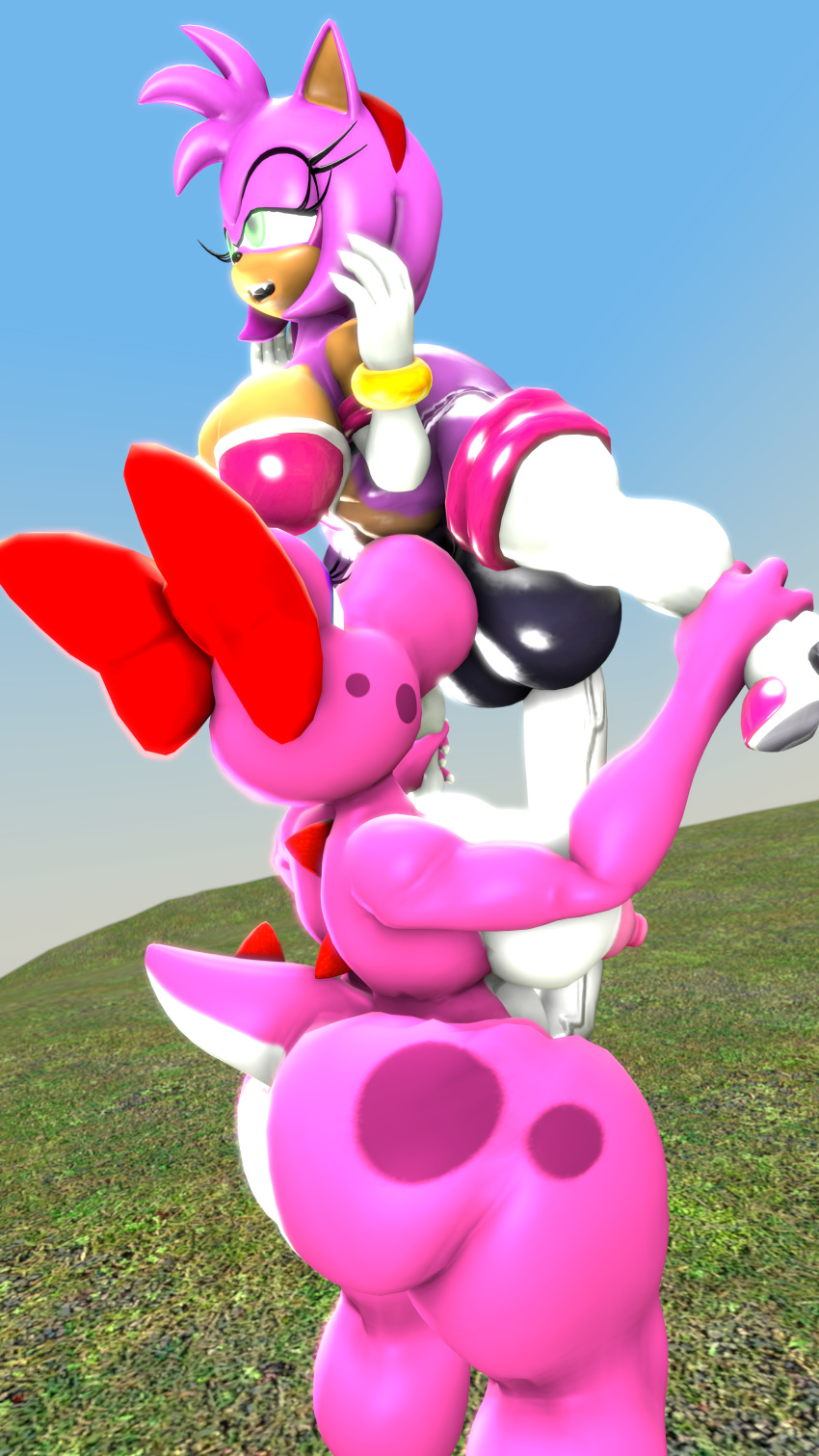 2futas 3d 3d_(artwork) amy_rose amy_the_bat anthro birdo blowjob bodysuit breasts bubble_butt cock_and_balls crossover different_angle furry futa_only futanari kamasutra mario_(series) neckline nintendo orgasm rouge_the_bat_(cosplay) sega shiningboyz3d sonic_(series) sonic_the_hedgehog_(series) spandex_suit