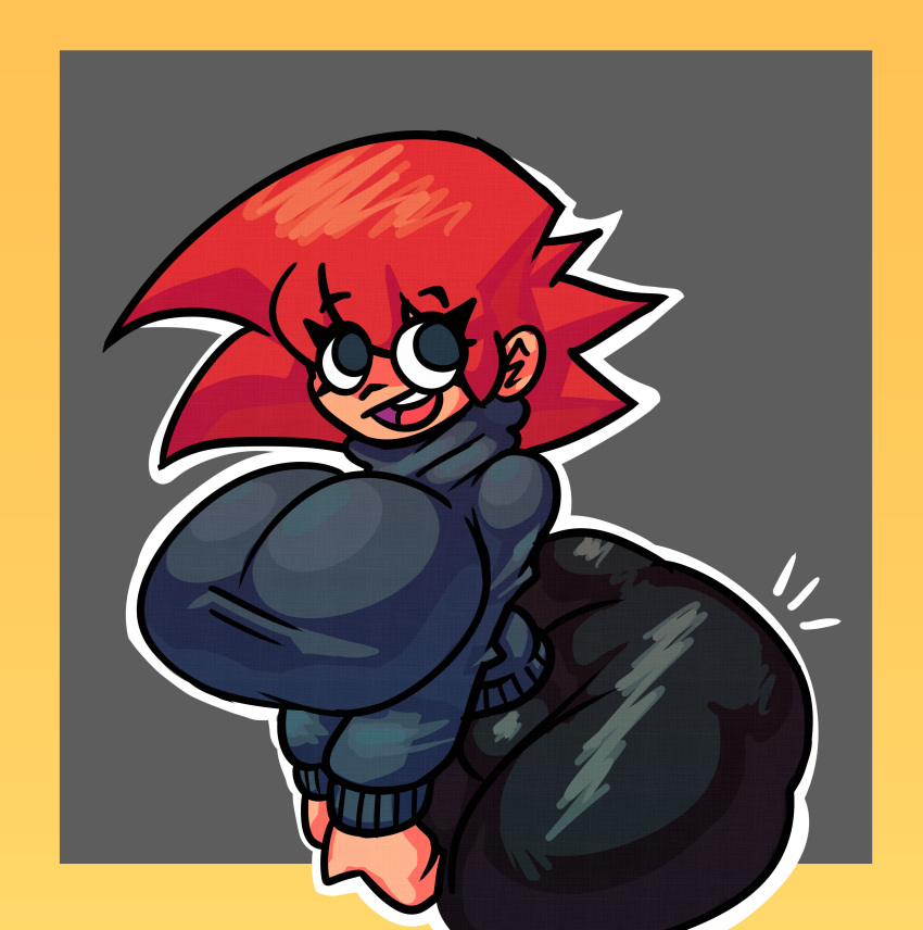 ._. 1girls big_ass big_breasts big_butt boog_a_spook breasts bubble_ass bubble_butt fat_ass fat_butt female female_focus female_only huge_ass huge_breasts huge_butt newgrounds red_hair shopkeeper_(boog_a_spook) simple_background sweater thelegitbeangi