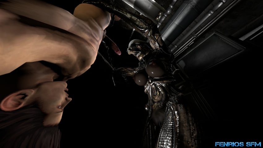 alien female fenriossfm imminent_fellatio imminent_oral male source_filmmaker upside-down xenomorph