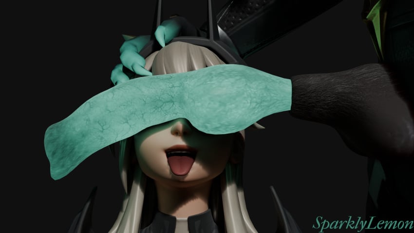 3d animal_genitalia anthro anthro_male blender canine_genitalia canine_penis cerberus_(fortnite) epic_games fortnite fortnite:_battle_royale furry furry_male hand_on_head human human_female interspecies lexa_(fortnite) light-skinned_female light_skin penis_on_face penis_over_eyes princess_lexa_(fortnite) self_upload sparklylemon tongue_out twitter_link unrealistic_proportions watermark white_hair