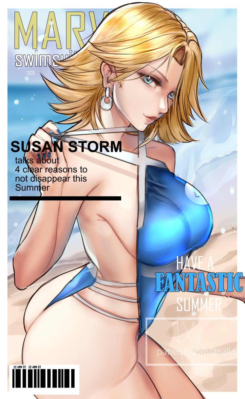 1girls arialla_draws ass breasts female female_focus female_only invisible_woman invisible_woman_(marvel_rivals) large_breasts light-skinned_female light_skin looking_at_viewer marvel marvel_rivals solo sue_richards sue_storm thick_thighs thighs wide_hips