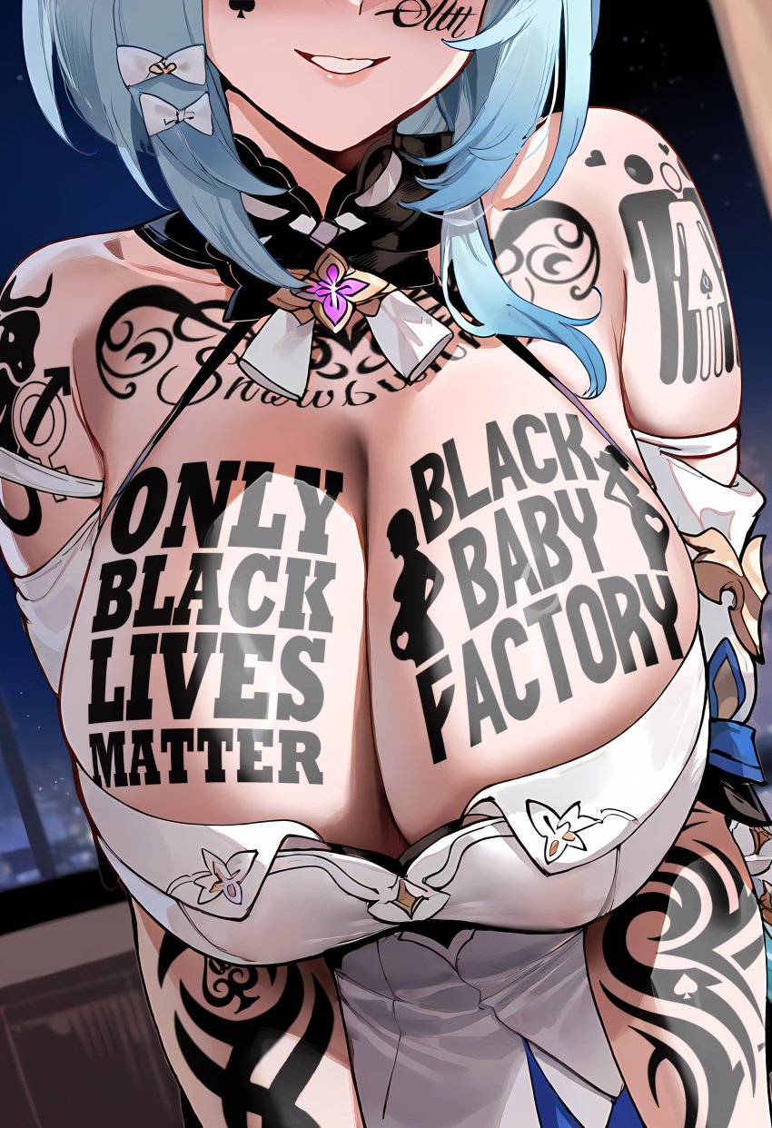 1girls ai_generated english_text female kara_(artist) large_breasts queen_of_spades solo text