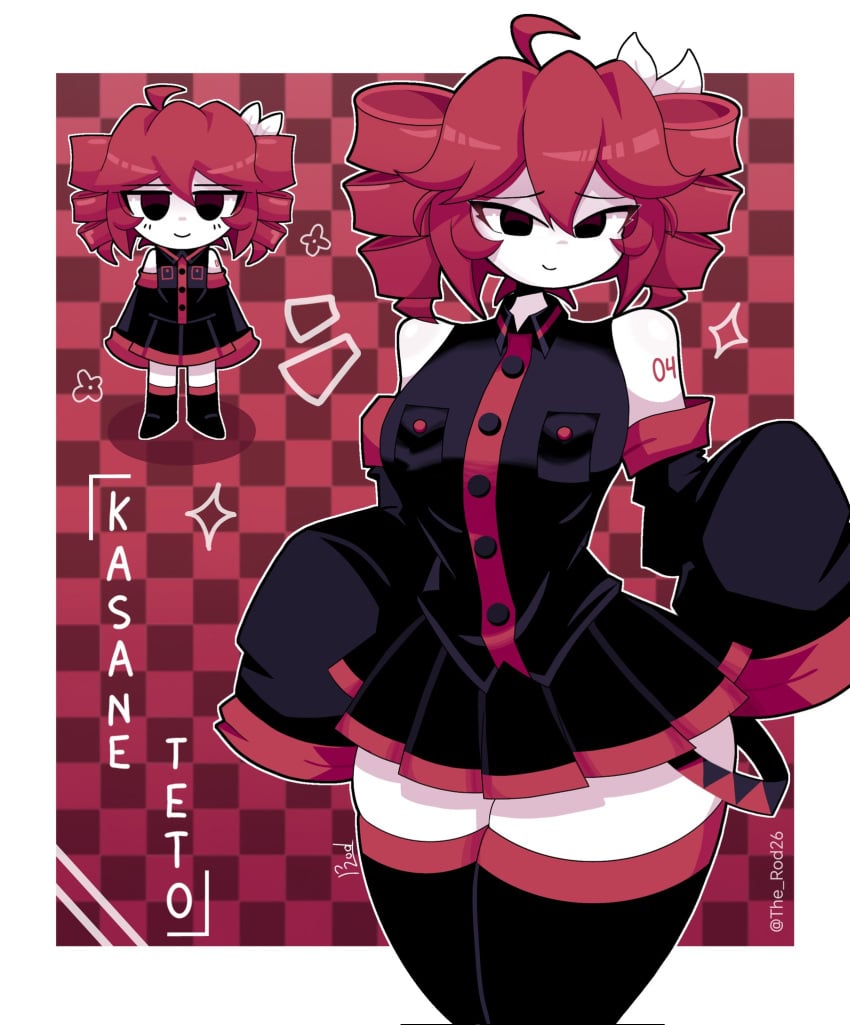1girls 2d 2d_(artwork) absolute_territory ahoge alternate_eye_color big_breasts black_eyes breasts chibi chibi_inset clothed clothed_female clothing detached_sleeves female female_only fully_clothed hairbow hourglass_figure huge_thighs ineffective_skirt kasane_teto large_breasts long_sleeves microskirt miniskirt red_hair simple_background skirt slim_waist small_waist smile solo solo_female the_rod26 thick_thighs thighhighs thighs utau white_skin wide_hips