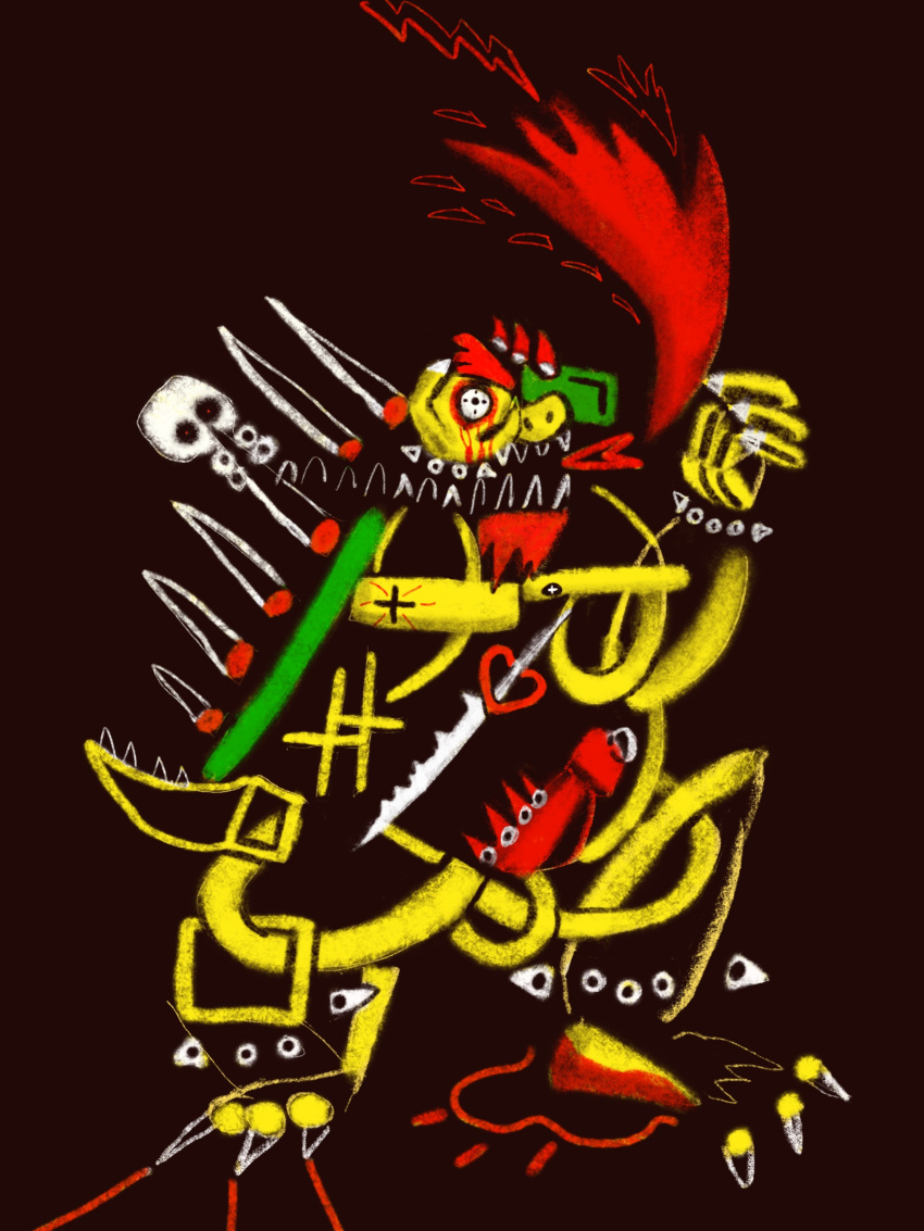 abstract_art absurd_res accessory anthro blood bodily_fluids bone bowser cagorical cock_ring fire hi_res jewelry koopa male male/male mario_bros nintendo penis_accessory penis_jewelry psychedelic scalie skull solo standing what
