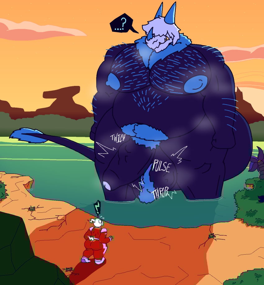 anthro arm_hair ass ball_sag balls belly belly_hair big_balls big_butt big_nipples big_pecs big_penis body_hair bushy_hair chest_hair clothing cold_snapdragon_(pvz) duo electric_peashooter_(pvz) electronic_arts elemental_creature felineflustered flicker_(felineflustered) flora_fauna foreskin genitals glowing glowing_head glowing_tail hairy_balls hi_res horn huge_balls huge_cock huge_pecs jumpsuit lake long_tail looming_over macro male musclegut muscular muscular_legs musk musk_clouds musky_armpit musky_balls musky_penis nipples peashooter_(pvz) pecs penis plant plants_vs._zombies popcap_games prehistoric shoulder_hair tail thick_thighs throbbing throbbing_balls throbbing_penis time_travel time_traveler uncircumcised water